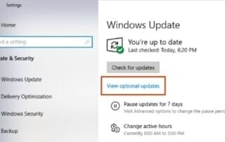 windows10 optional updates