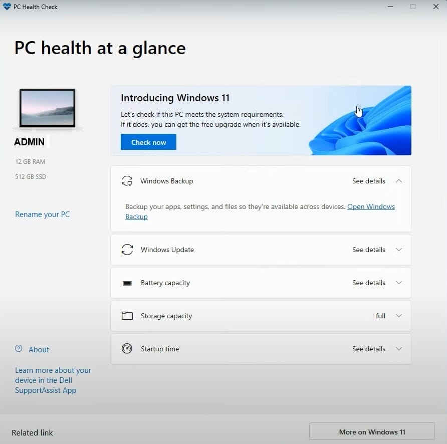 Windows 10 PC Health Check